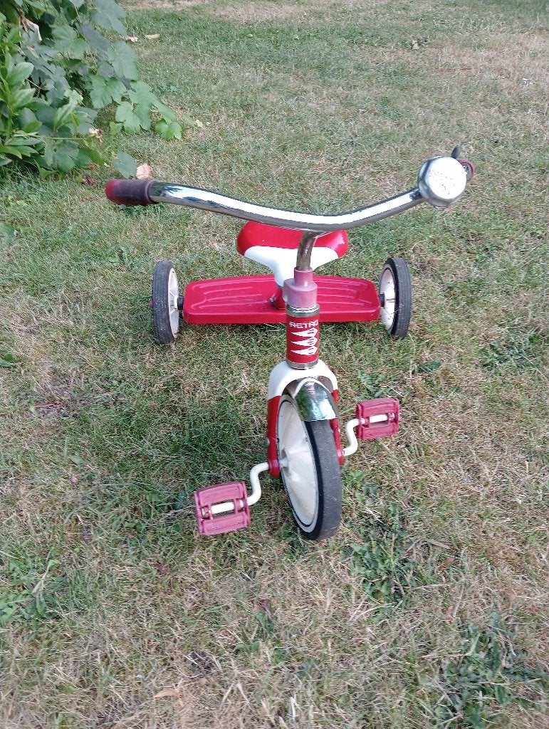 Retro Rode Driewieler voor Kinderen, Ophalen, Terugtraprem, Gebruikt, Verstelbare zitting