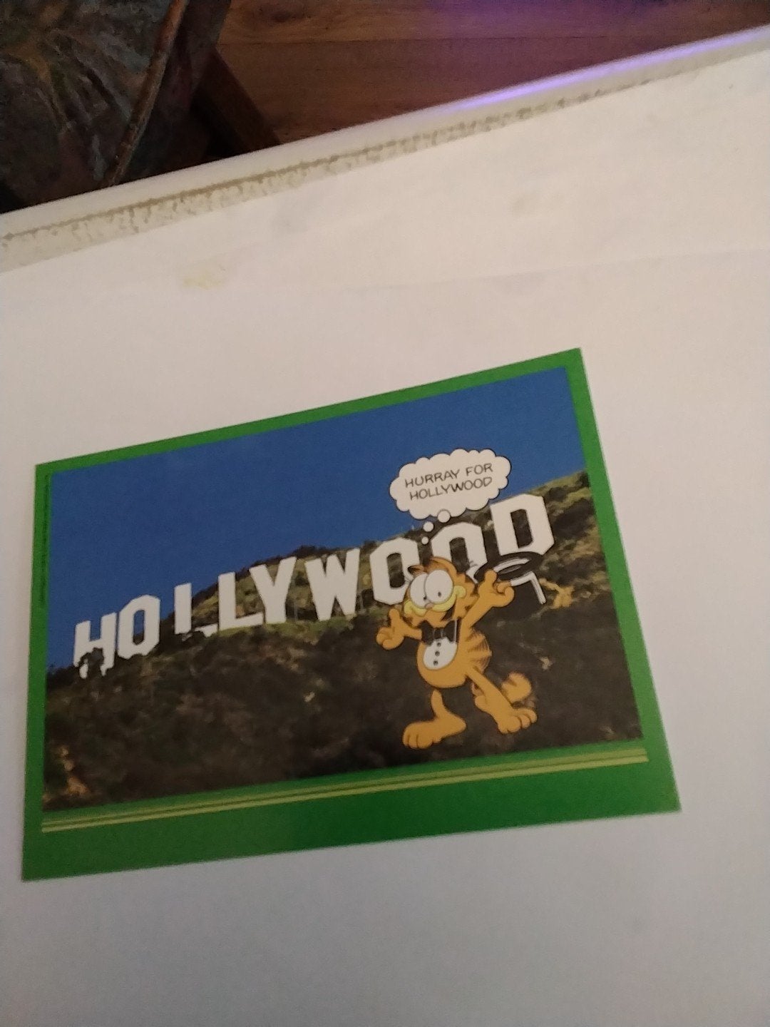 Garfield ansichtkaart - Hurray for Hollywood Jim Davis, Ophalen of Verzenden, 1980 tot heden, Ongelopen