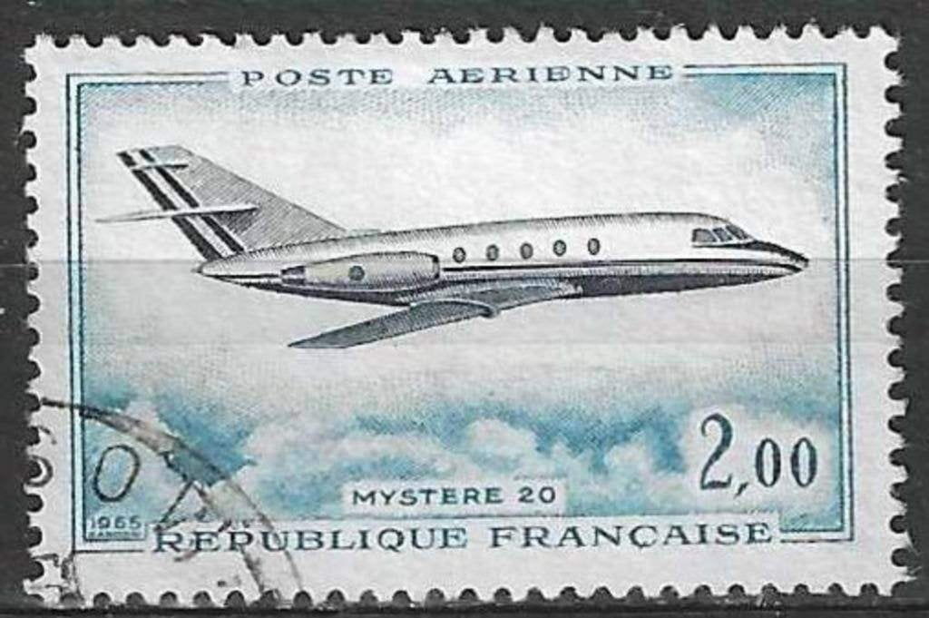 Frankrijk 1965 - Yvert 42PA - "Mystere 20" van Dassault (ST), Verzenden, Gestempeld