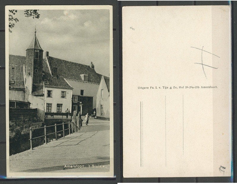 Amersfoort 1940 t Sluisje Foto Ansichtkaart m-118b jdu, Verzenden, 1920 tot 1940, Ongelopen, Utrecht