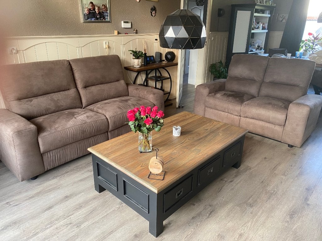 bankstel Denver – 2+3-zits – Taupe  twee maanden oud, Ophalen, Overige maten, 150 tot 200 cm, 75 tot 100 cm