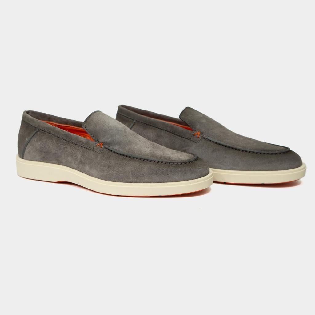 Santoni Loafer Grijs Nieuw Maat 39,5, Loafers, Overige kleuren, Nieuw, Ophalen of Verzenden