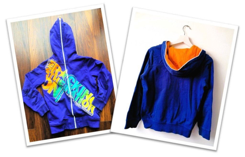 Stoer blauw sweatvest hoodie Outfitters Nation Mt XS (152), Kinderen en Baby's, Gebruikt, Trui of Vest, Ophalen of Verzenden, Outfitters Nation
