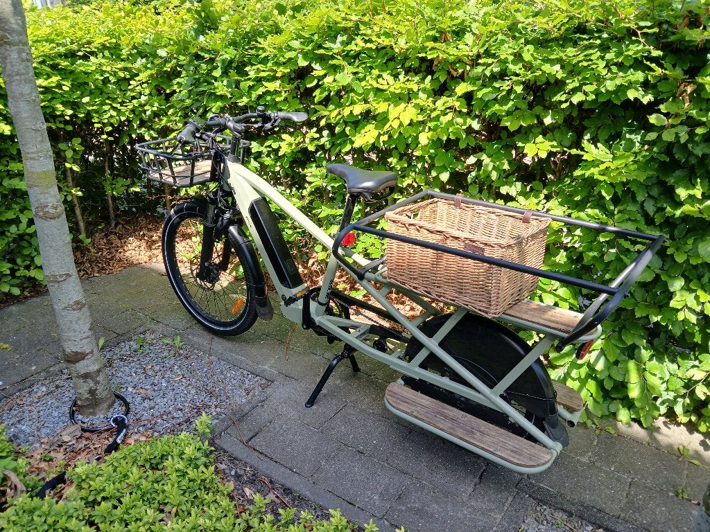 btwin longtail transportfiets, Gebruikt, Elektrisch, 2 kinderen, Schijfrem