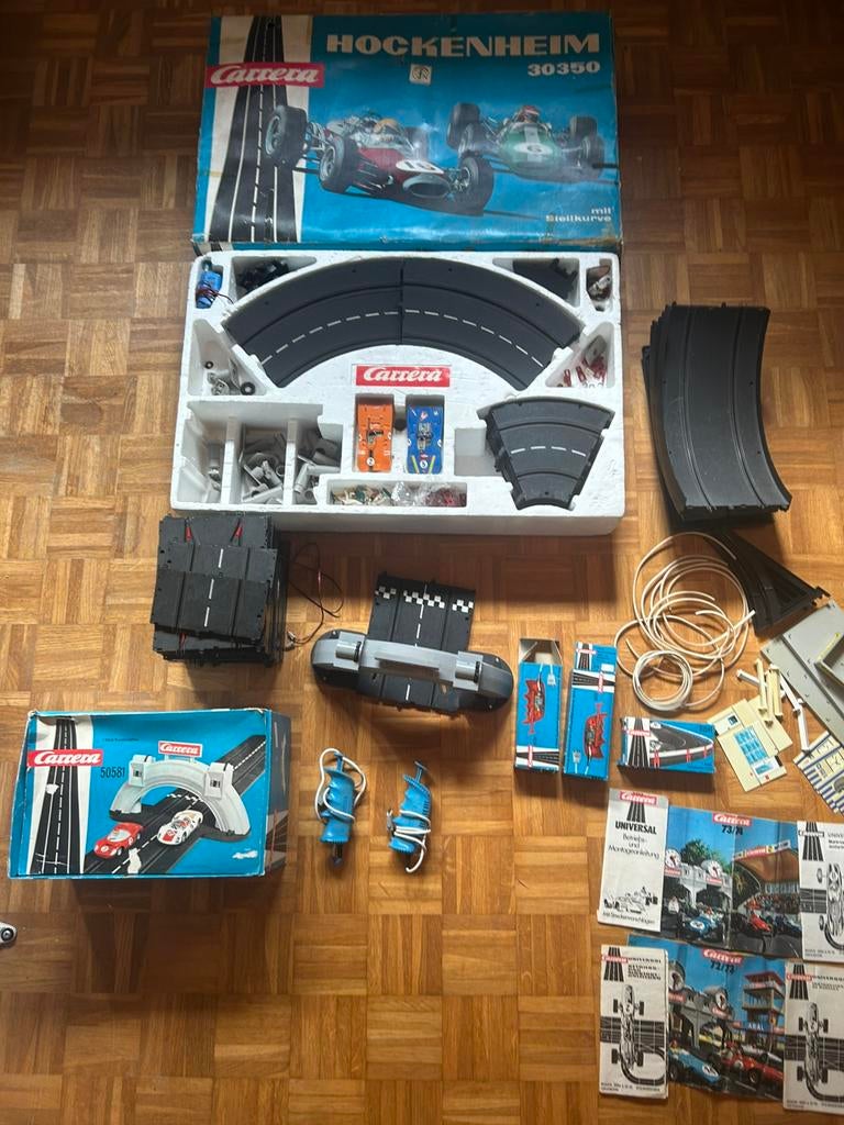 Carrera Hockenheim racebaan + rondeteller + controllers&meer, Ophalen of Verzenden, Zo goed als nieuw, Elektrisch, Carrera