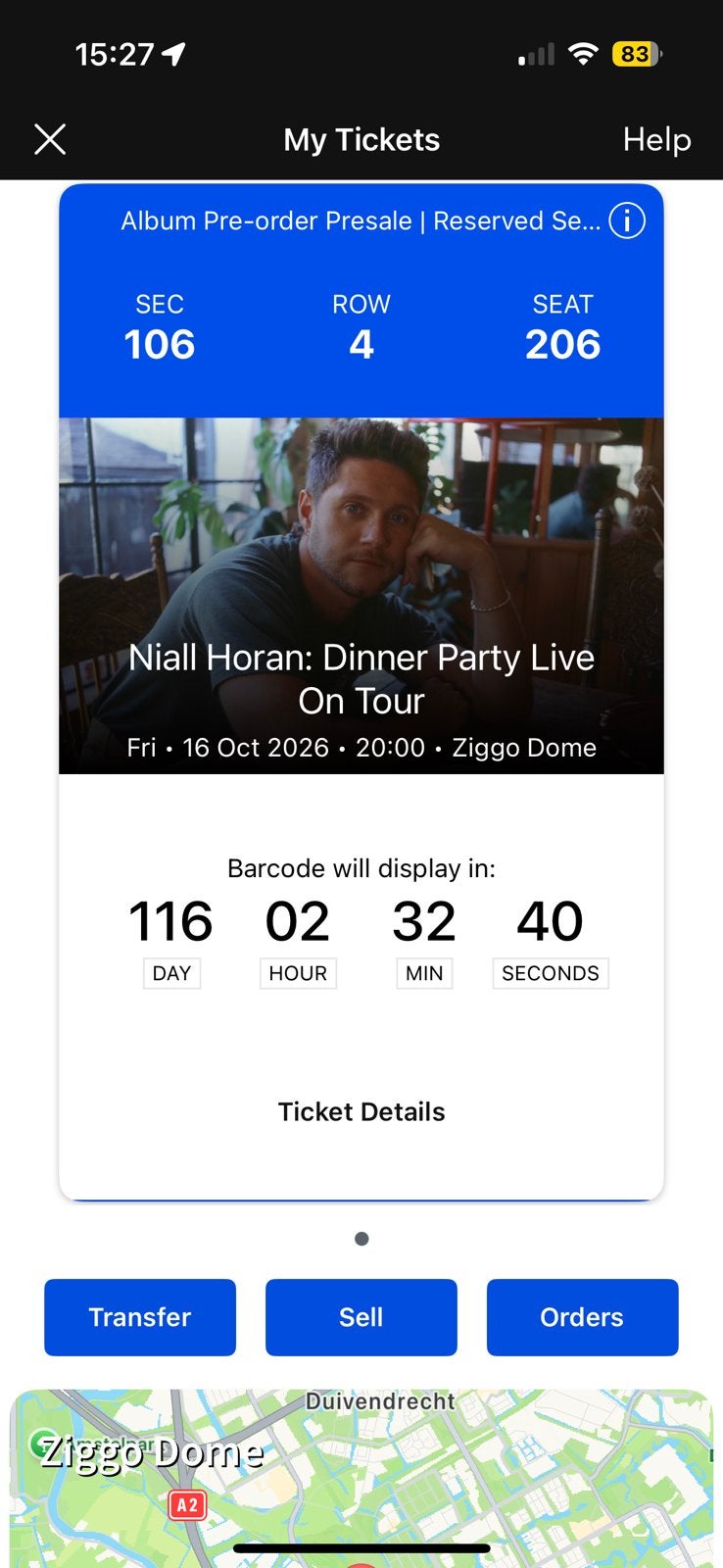 1x Dinner Party tour 16 Oct, Eén persoon, Overige soorten