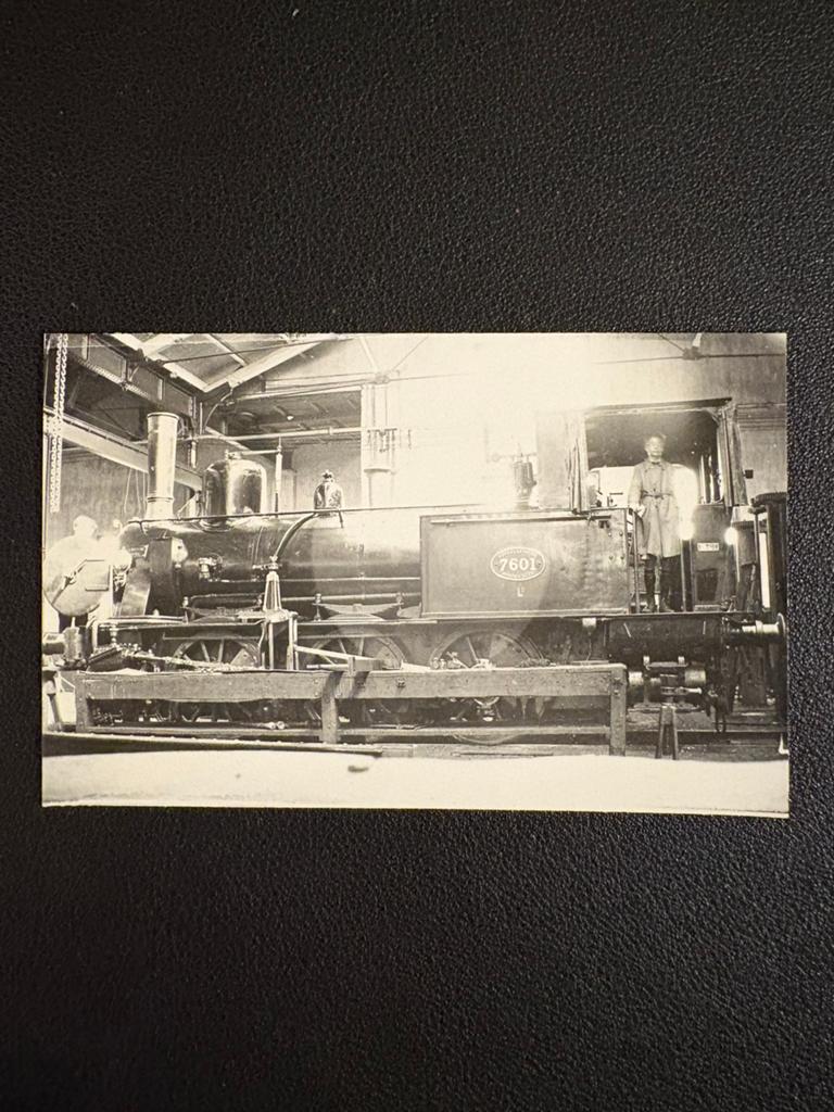 Oude foto stoomlocomotief NS 7601 te wpl Haarlem (1925), Ophalen of Verzenden, Gebruikt, Trein