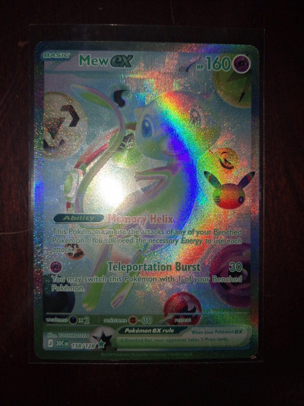Mew EX 158 PSA 10 Contender 30th Celebrations Pokémon Kaart, Ophalen of Verzenden, Zo goed als nieuw, Losse kaart, Foil