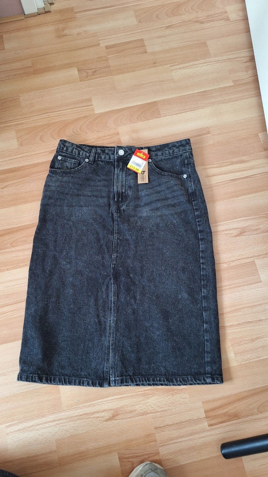 Nieuw zwarte denim rok xl met prijskaartje, Zwart, Maat 46/48 (XL) of groter, Nieuw, Ophalen of Verzenden