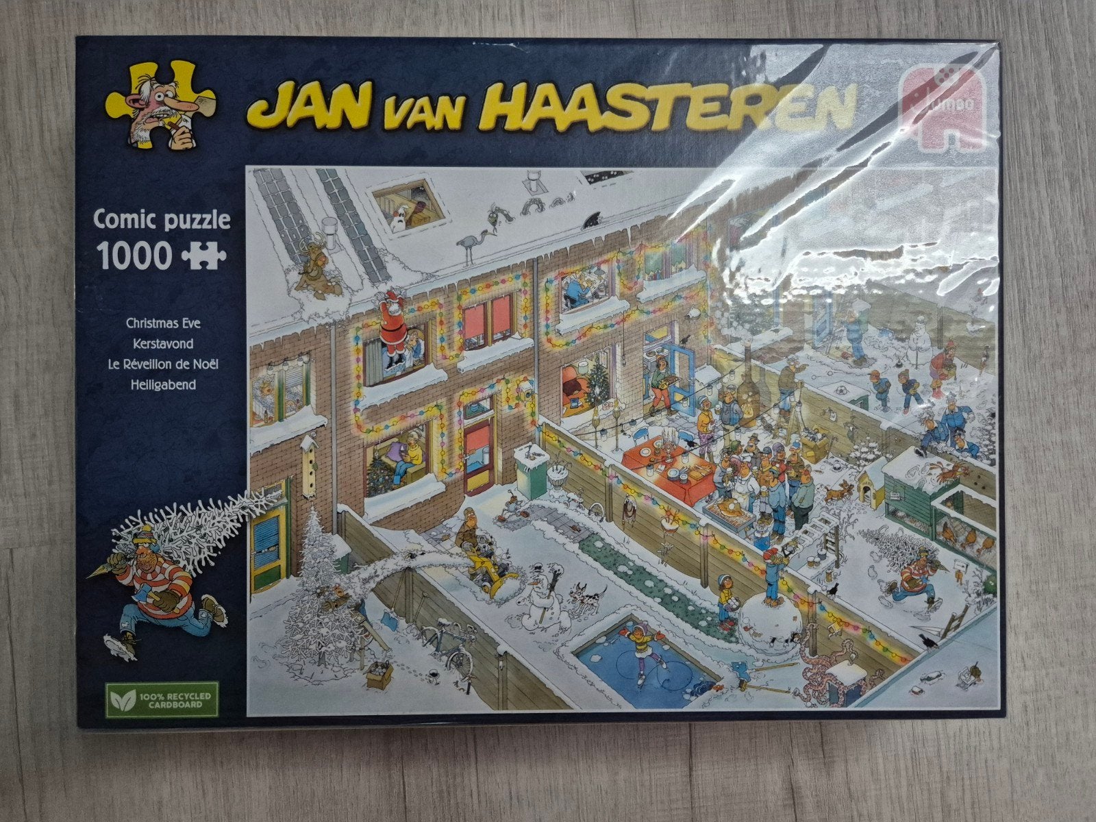 Kerstavond Jan van Haasteren 1000 Comic Puzzel, Ophalen of Verzenden, 500 t/m 1500 stukjes, Zo goed als nieuw, Legpuzzel