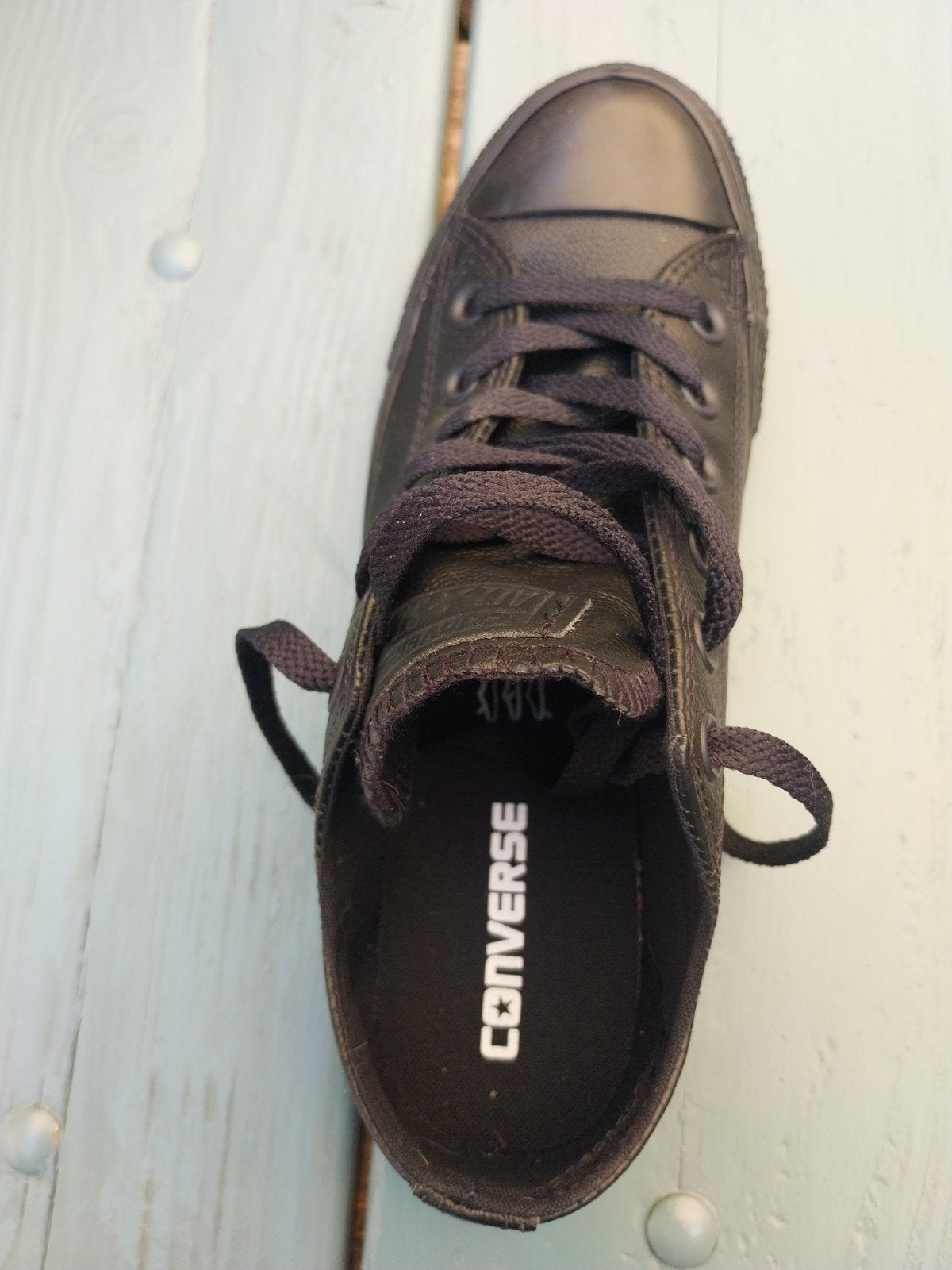 Converse Chuck Taylor All Star leren Sneakers Zwart Maat 38, Zwart, Nieuw, Converse, Ophalen of Verzenden