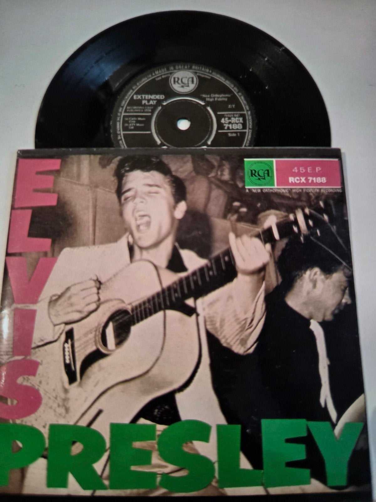 Elvis Presley EP - Blue Suede Shoes - Originele Persing, Fotohoes, Ophalen of Verzenden, Gebruikt, Pop