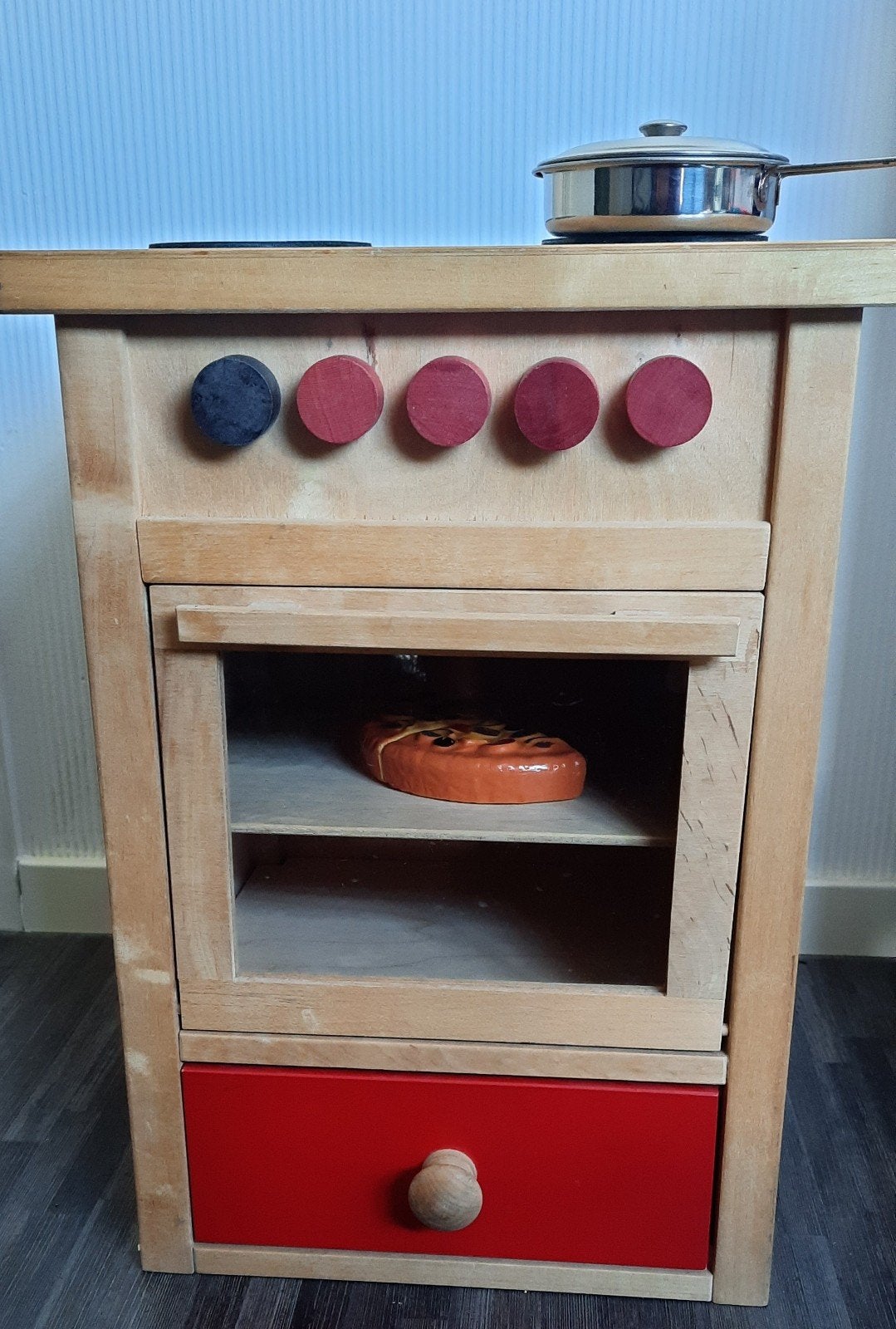 Houten speelkeuken met oven en kookplaat, Ophalen of Verzenden, Gebruikt, Hout, Speelkeuken-accessoire