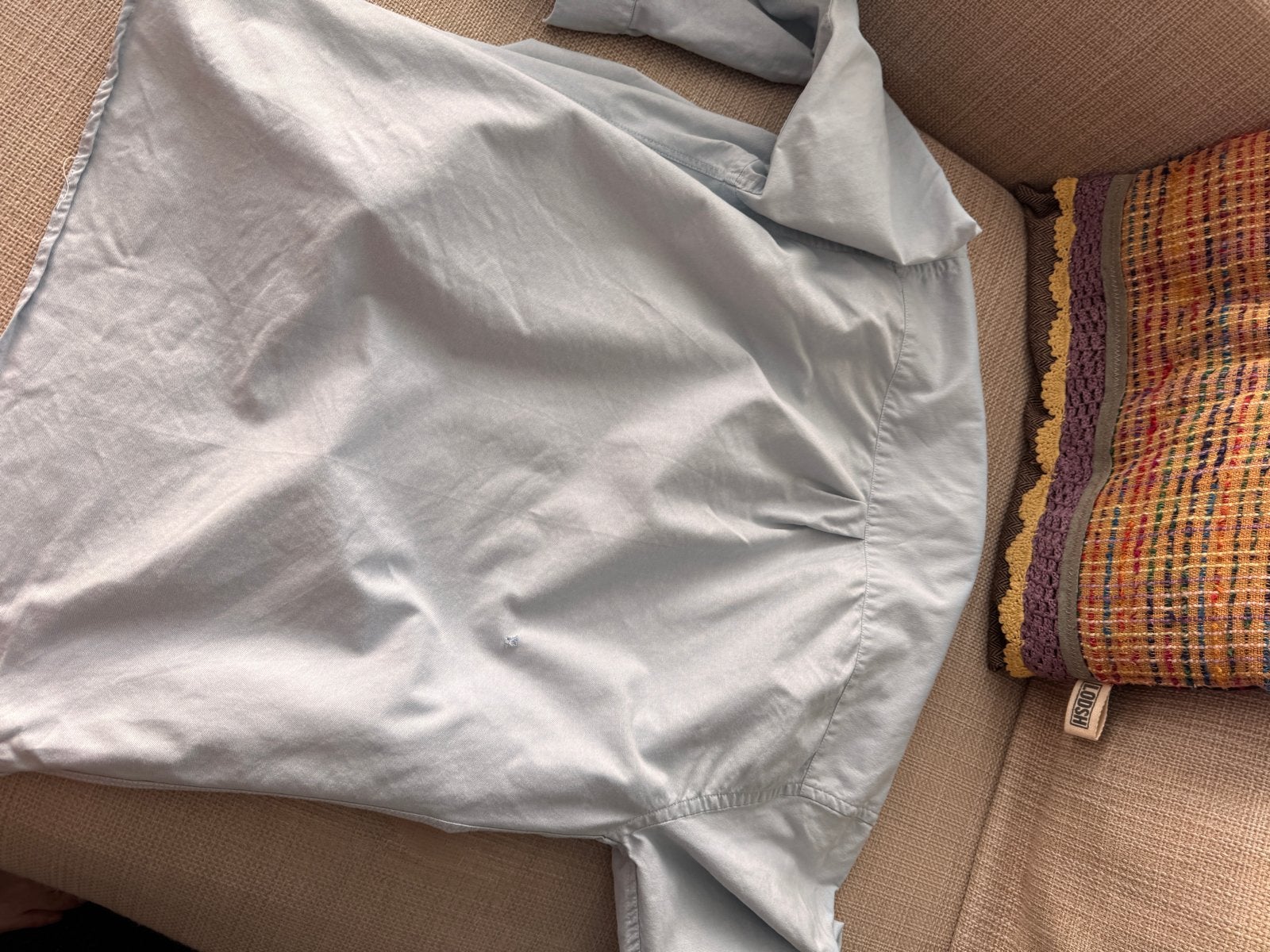 Les Deux overhemd XL - Lichtblauw met klein gaatje, Kleding | Heren, Ophalen of Verzenden, Gedragen, Blauw, Halswijdte 43/44 (XL)