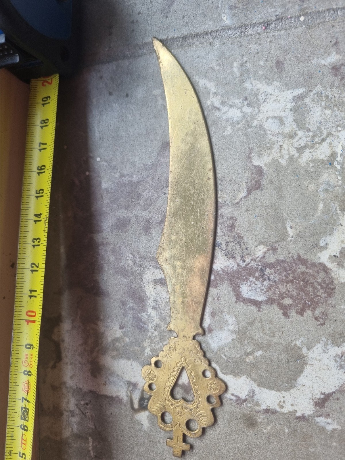 Decoratief messing briefopener in dolkvorm, Ophalen of Verzenden