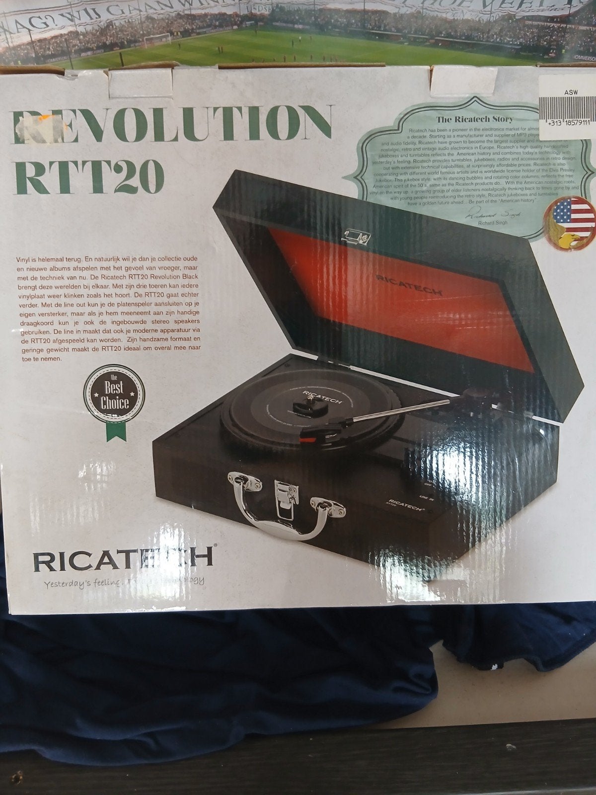Ricatech RTT20 Platenspeler - Ongetest, zonder kabels, Ophalen, Niet werkend, Platenspeler, Overige merken