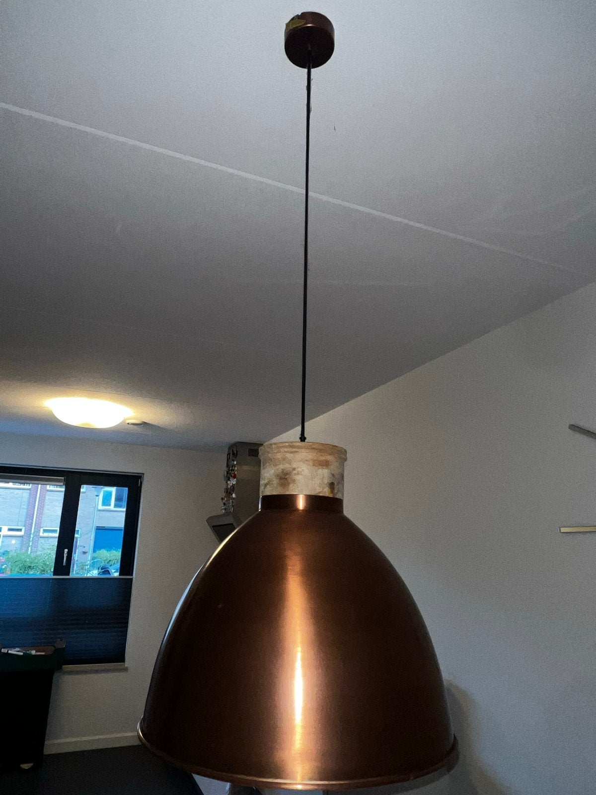 Grote Koperen Hanglamp - Industriële Stijl, Ophalen, Gebruikt, Metaal, E27 (groot)