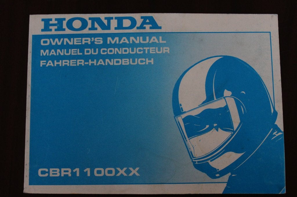 Honda CBR1100 XX 1996 motorcycle owner's manual CBR 1100, Motoren, Ophalen of Verzenden, Honda