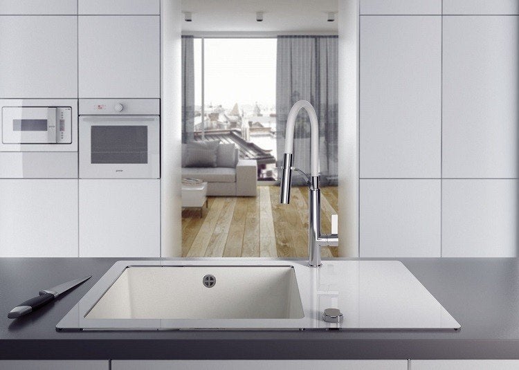 Een luxe witte keukenkraan met handdouche Gerbera White, Huis en Inrichting, Keuken | Keukenbenodigdheden, Ophalen of Verzenden