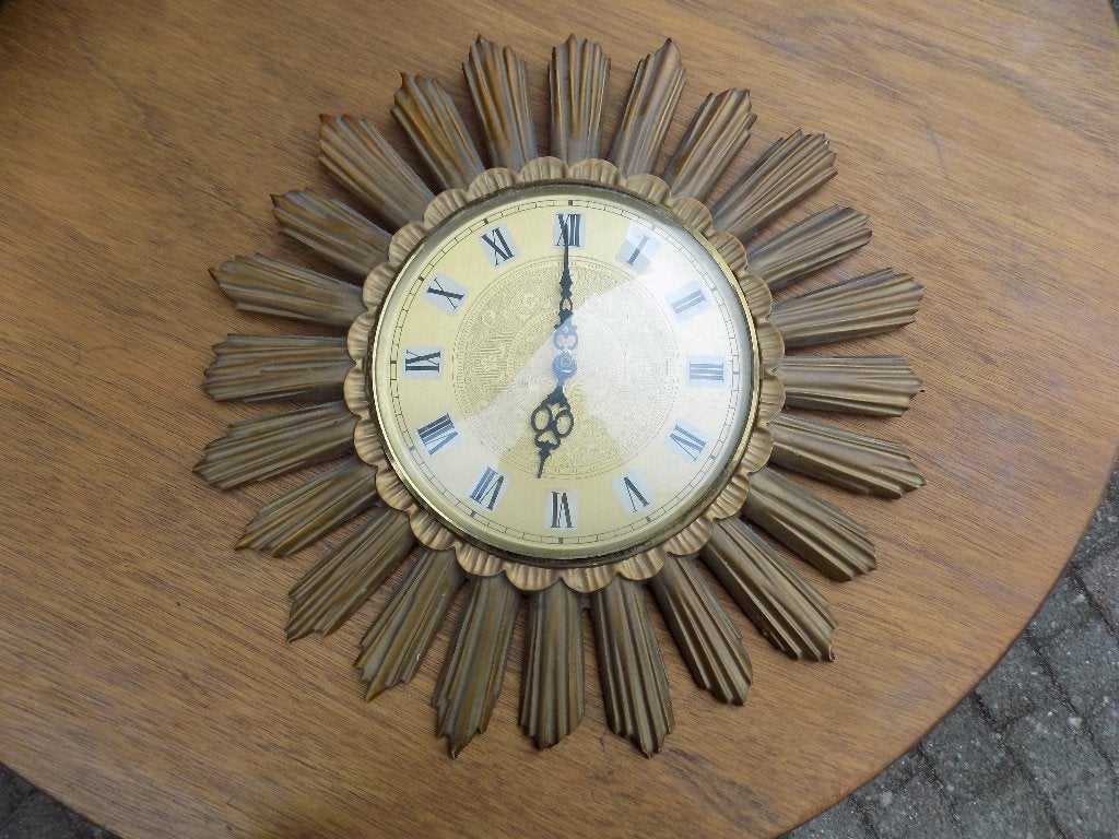 Kienzle batterijklok 1970 klassiek zonmodel, Ophalen of Verzenden, Gebruikt