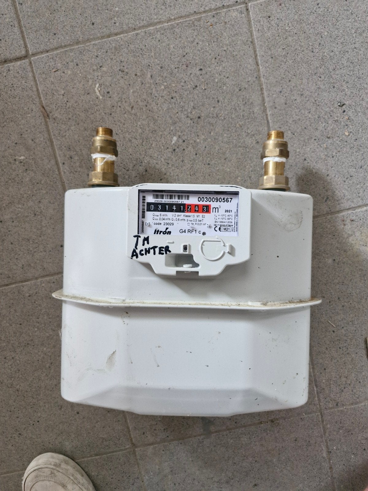 Itron G4 RF1c gasmeter met bevestigingsbeugel, Ophalen of Verzenden, Gebruikt, Overige merken, Overige typen