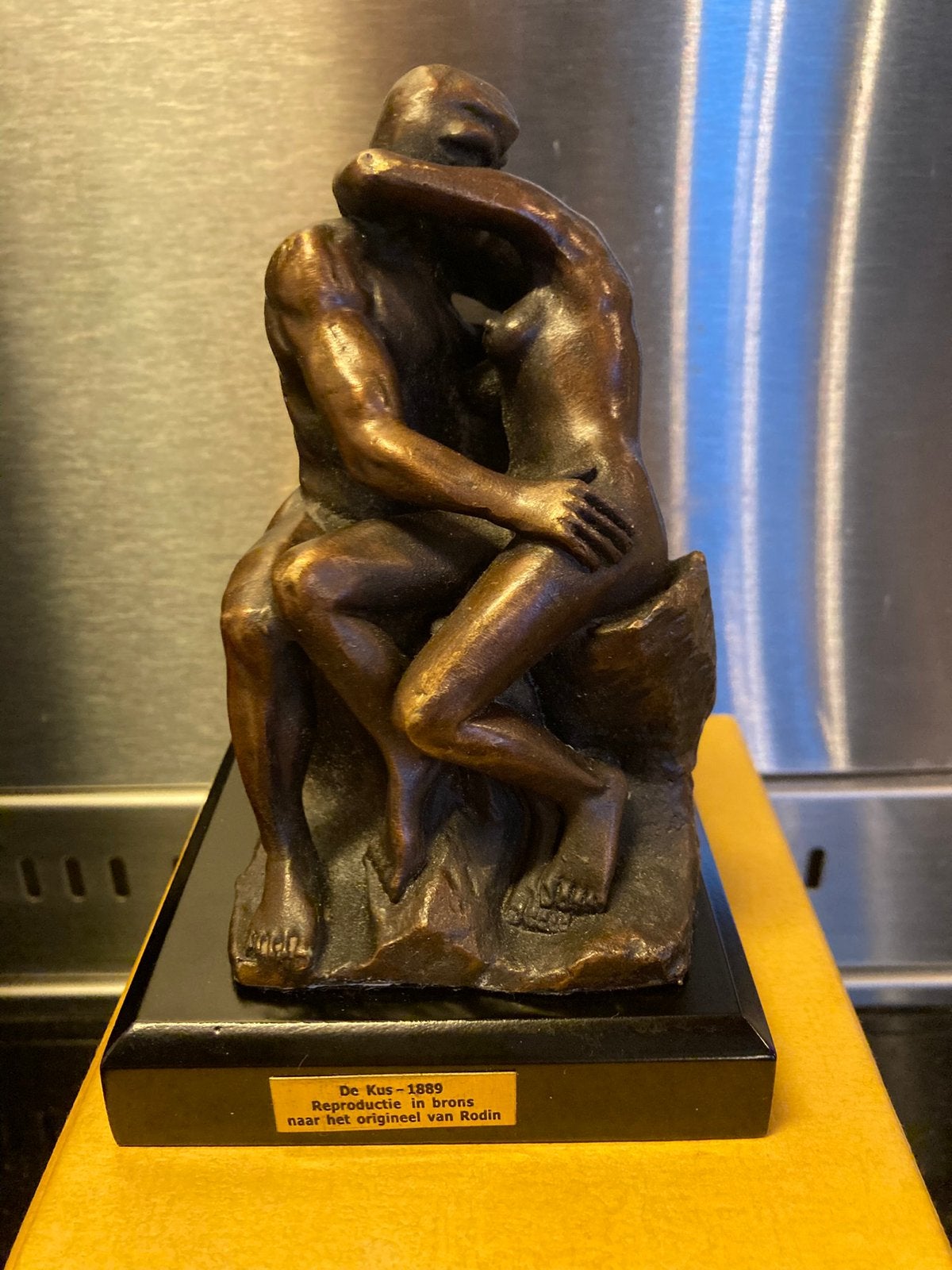 Beeld Rodin de Kus Brons in OVP, Ophalen, Brons, Beeld, Minder dan 20 cm