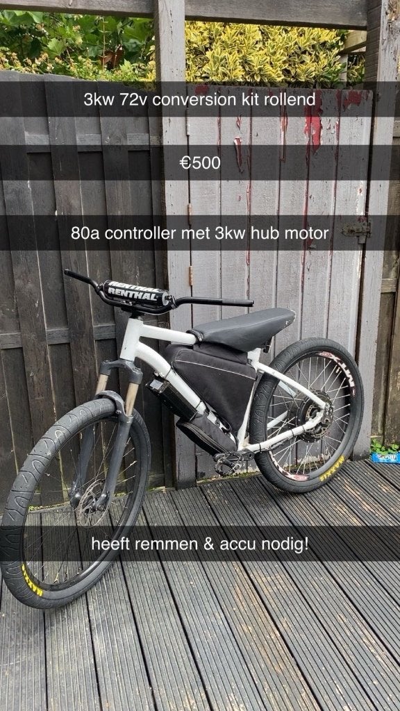 3kW 72V 80A Conversion kit, Zo goed als nieuw, 51 tot 55 cm, 30 tot 50 km per accu, Ophalen