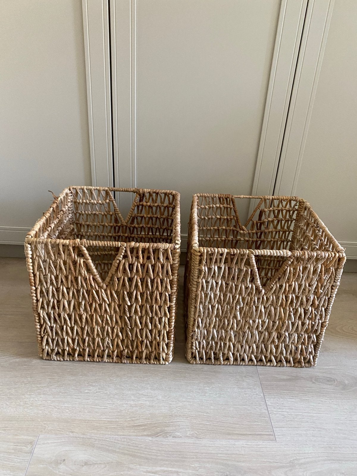 Set van 2 rieten manden - IKEA bakken kallax rotan, Ophalen, Gebruikt, Gevlochten, Mand