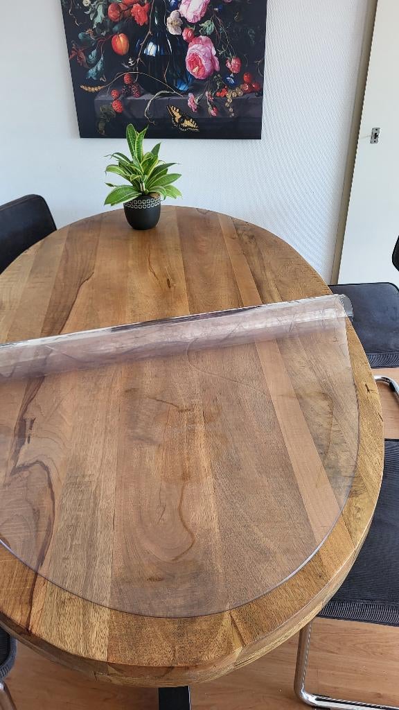 Transparant tafelzeil ovaal 180x100cm, 3mm dik, afgeschuind, Ophalen, Nieuw, Ovaal, Binnen