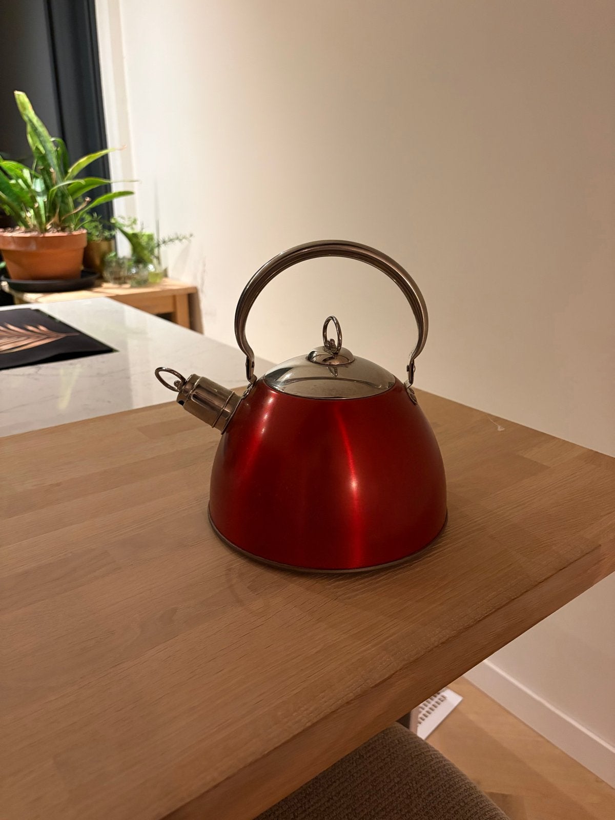 Rode fluitketel van Dille & Kamille, Theepot/fluitketel, Gebruikt, Ophalen of Verzenden, Metaal