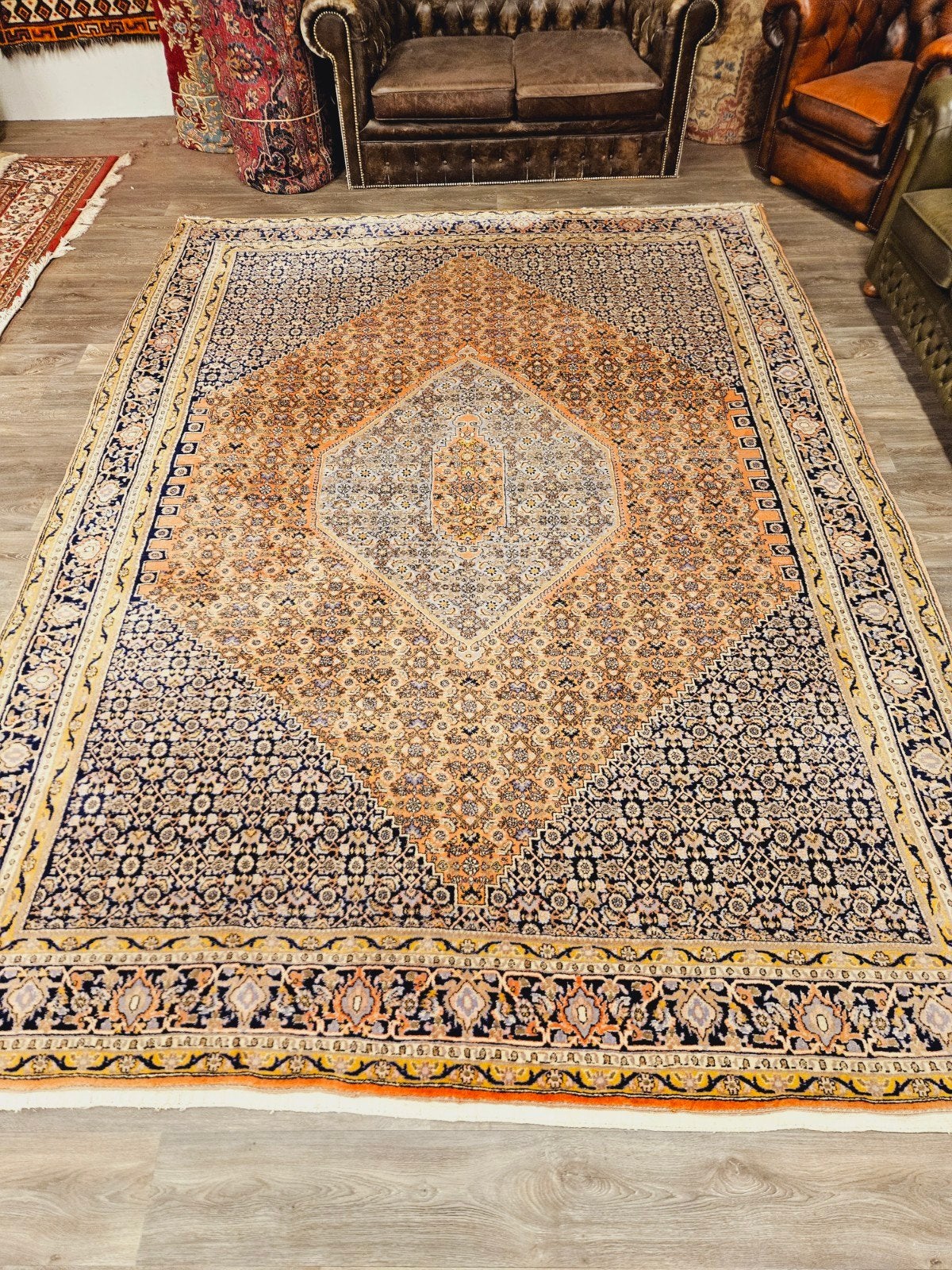Perzisch Handgeknoopt Bidjar Tapijt. prachtige kleuren, Perzisch, 200 cm of meer, Ophalen of Verzenden, Zo goed als nieuw
