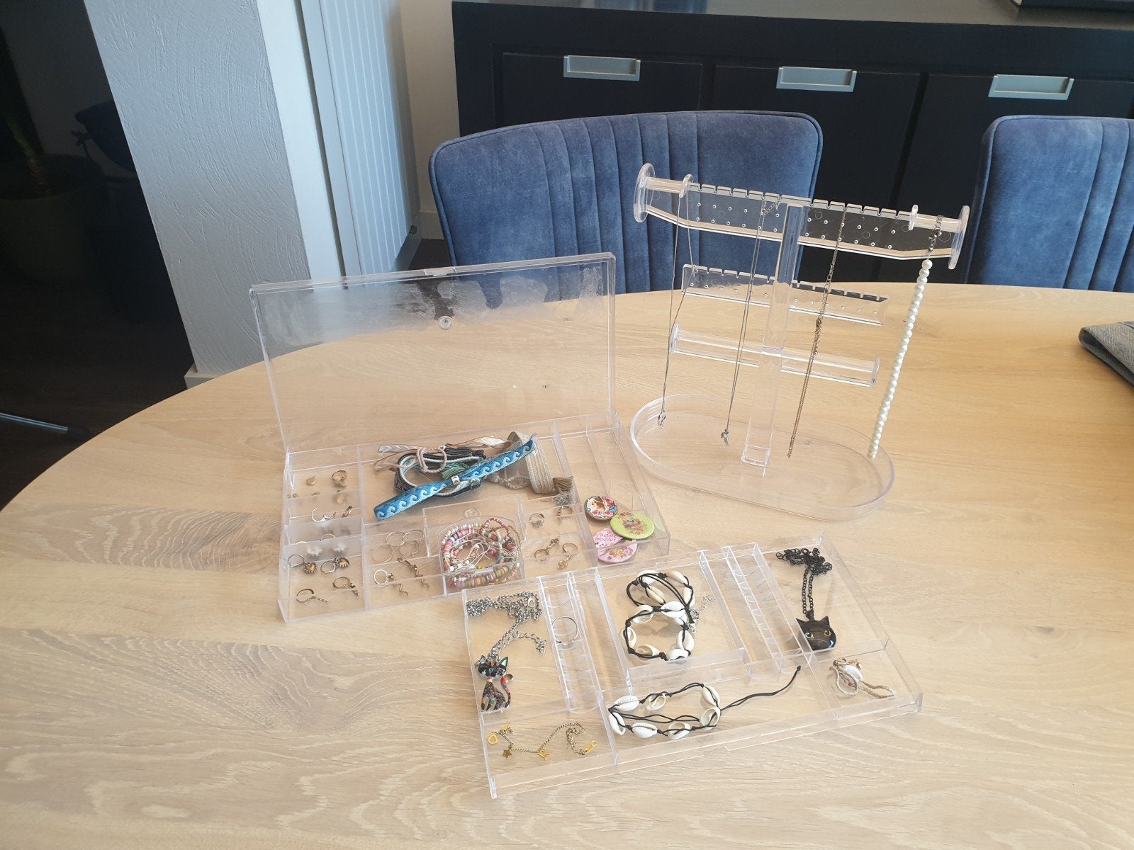 Transparante sieraden organizer en display, Sieraden, Tassen en Uiterlijk, Overige Accessoires, Ophalen of Verzenden, Zo goed als nieuw