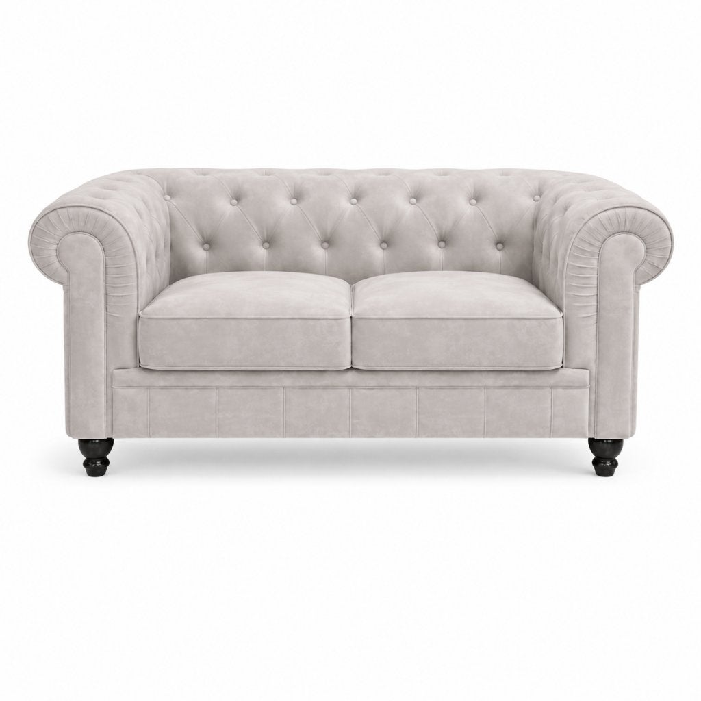 Chesterfield bank zwart - 2 zits - Velvet - Showroom model, Info@meubelcasa.nl, MeubelCasa, Chesterfield Bank, 150 tot 200 cm