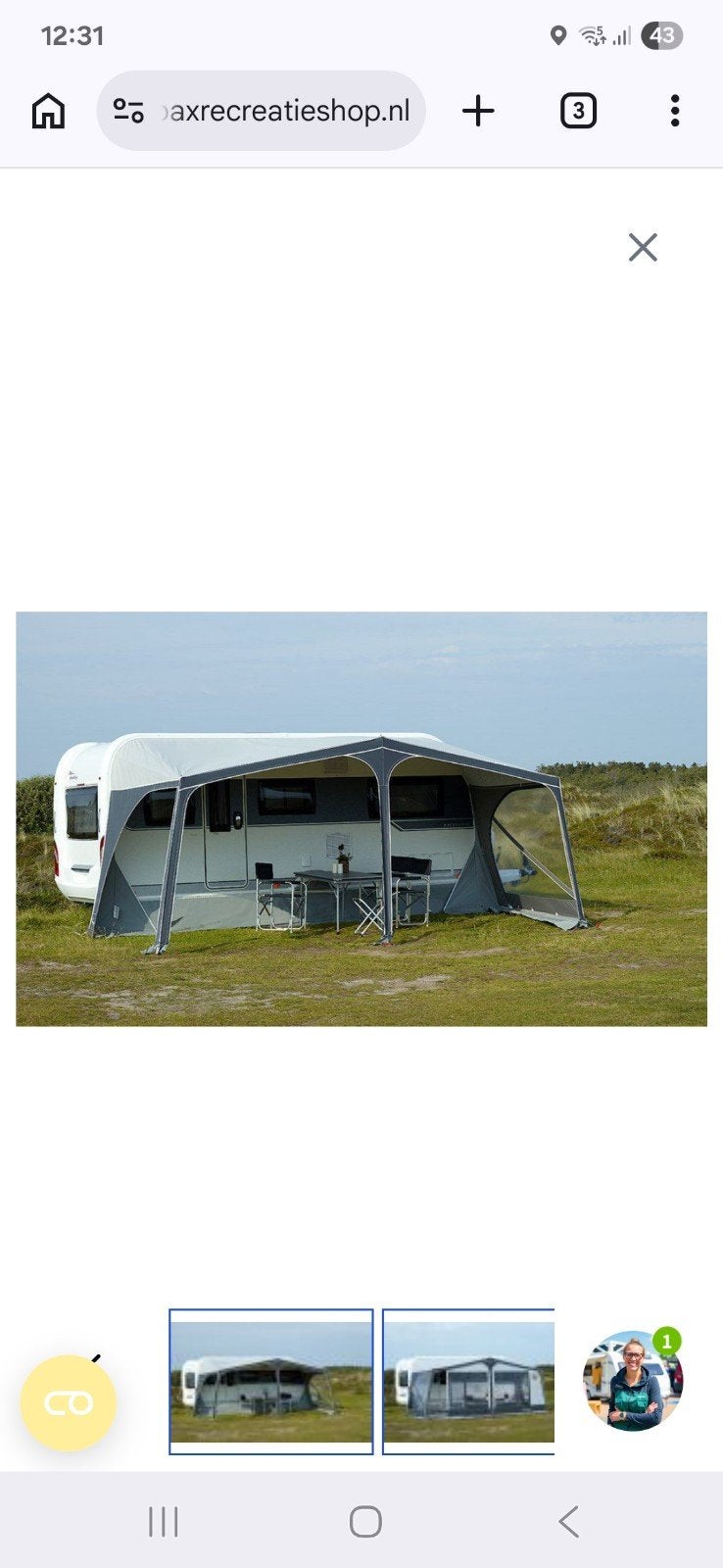 Isabella sunshine plus g18 a962 zgan, Caravans en Kamperen, Voortenten en Luifels, Ophalen, Zo goed als nieuw