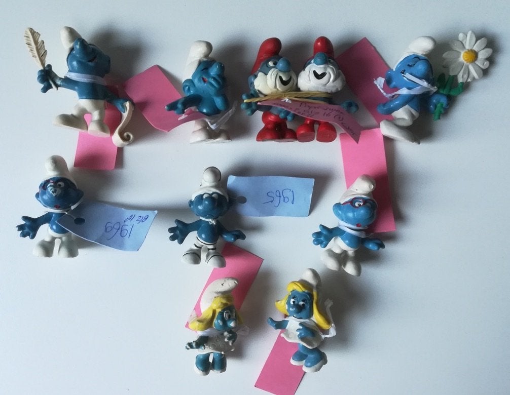 Oude [o.a.BP] smurfen., Ophalen of Verzenden, Gebruikt, Verschillende Smurfen