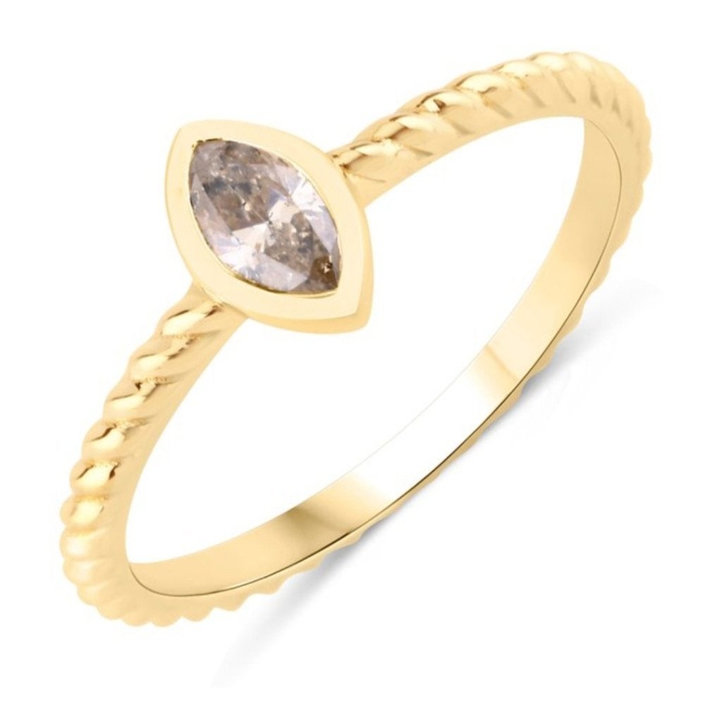 Gouden ring 14 karaat met diamant, Ophalen, Nieuw, 17 tot 18, Met edelsteen