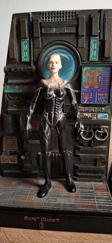 Zeldzaam! Star Trek Borg Queen & Locutus Boekensteunen/ set, Beeldje, Replica of Model, Onbekend, Zo goed als nieuw, Onbekend