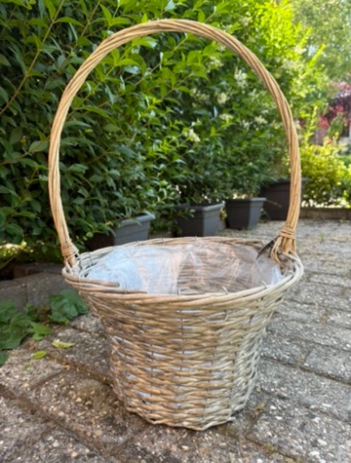 Rieten rotan manden, Tuin en Terras, Bloembakken en Plantenbakken, Ophalen, Zo goed als nieuw, Rond, Minder dan 30 cm