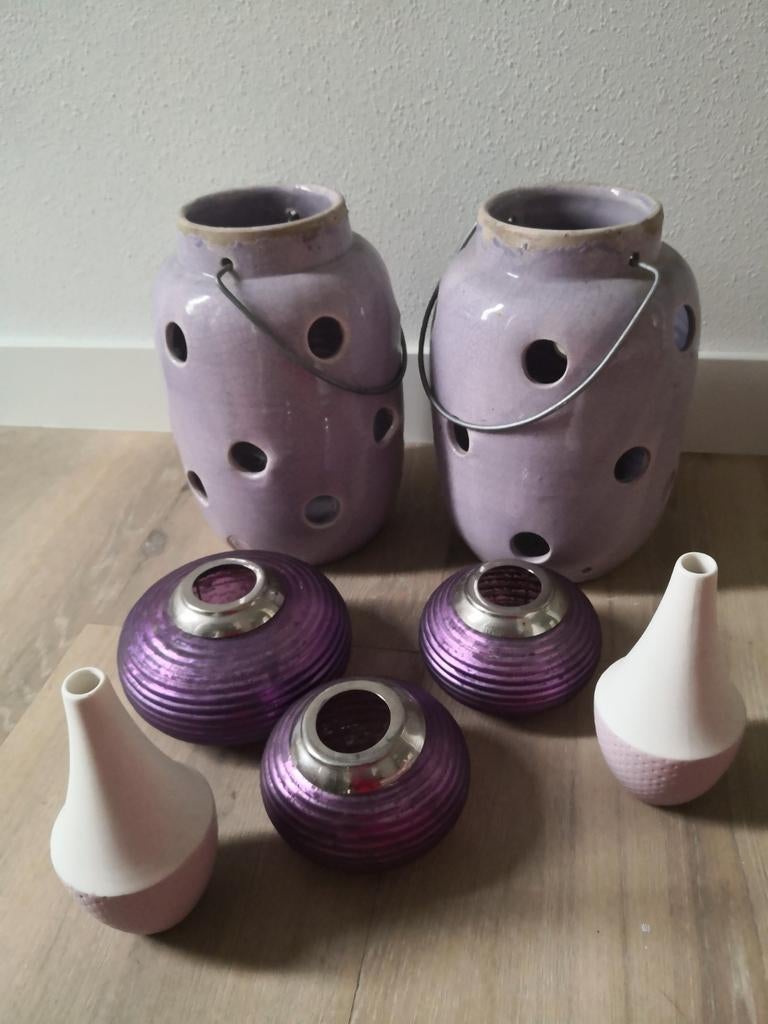 Decoratieve set: Riverdale en Räder vazen en lantaarns, Ophalen, Gebruikt, Overige kleuren, Aardewerk of Porselein