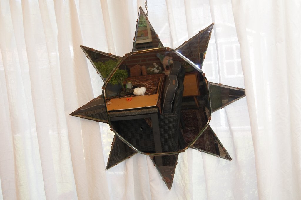 Unieke Stervormige Spiegel - Decoratief en Stijlvol, Ophalen of Verzenden, Overige vormen, 50 tot 100 cm, Minder dan 100 cm