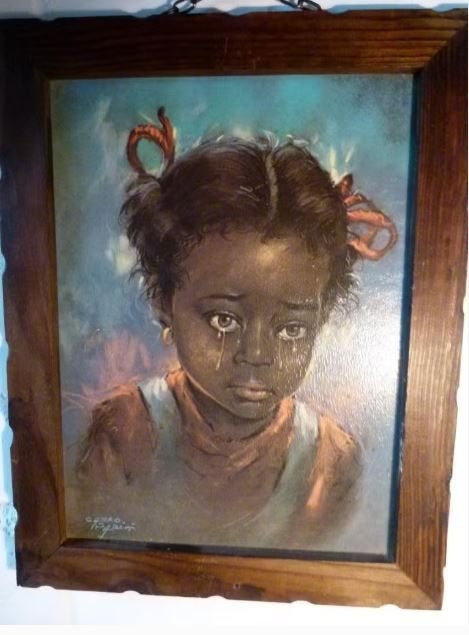 vintage kunstdruk ``huilend meisje`` 60er jaren, Ophalen, Huis en Inrichting
