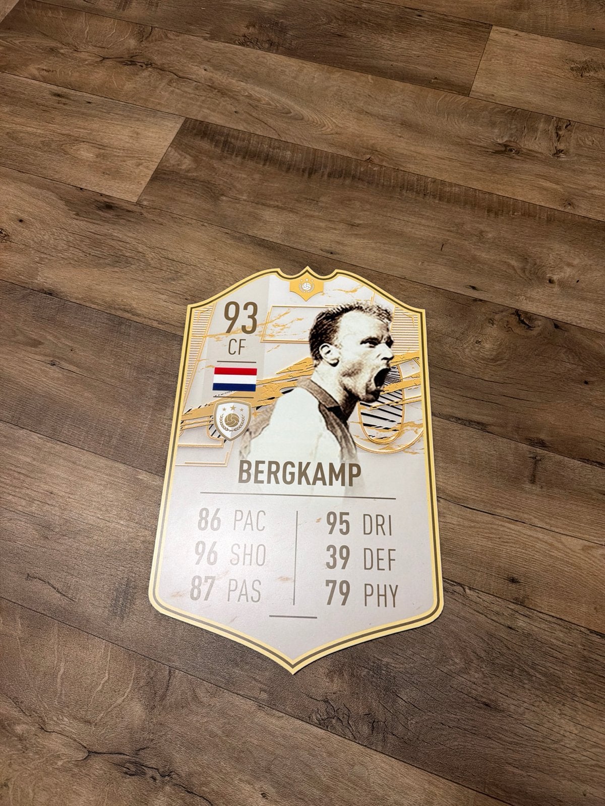 Grote Bergkamp FIFA kaart - 35x55 cm, Ophalen of Verzenden, Zo goed als nieuw, Overige binnenlandse clubs, Spelerskaart