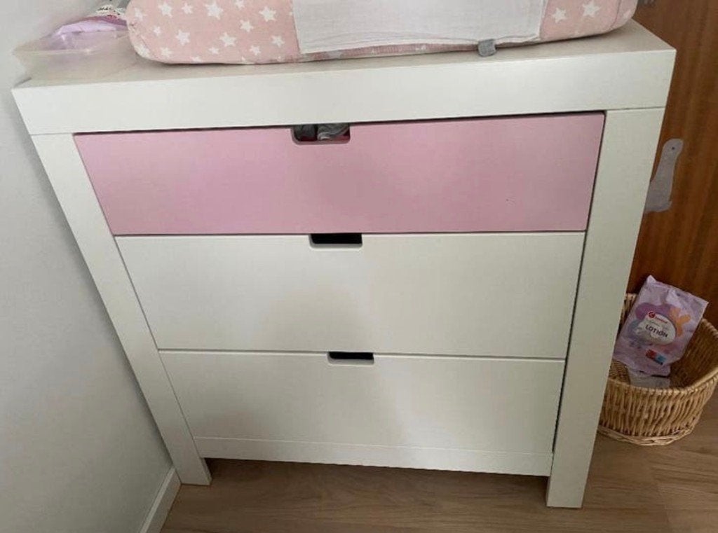 Bopita Babyflex commode – wit met roze lade, Gebruikt, 50 tot 70 cm, 75 tot 100 cm, Commode