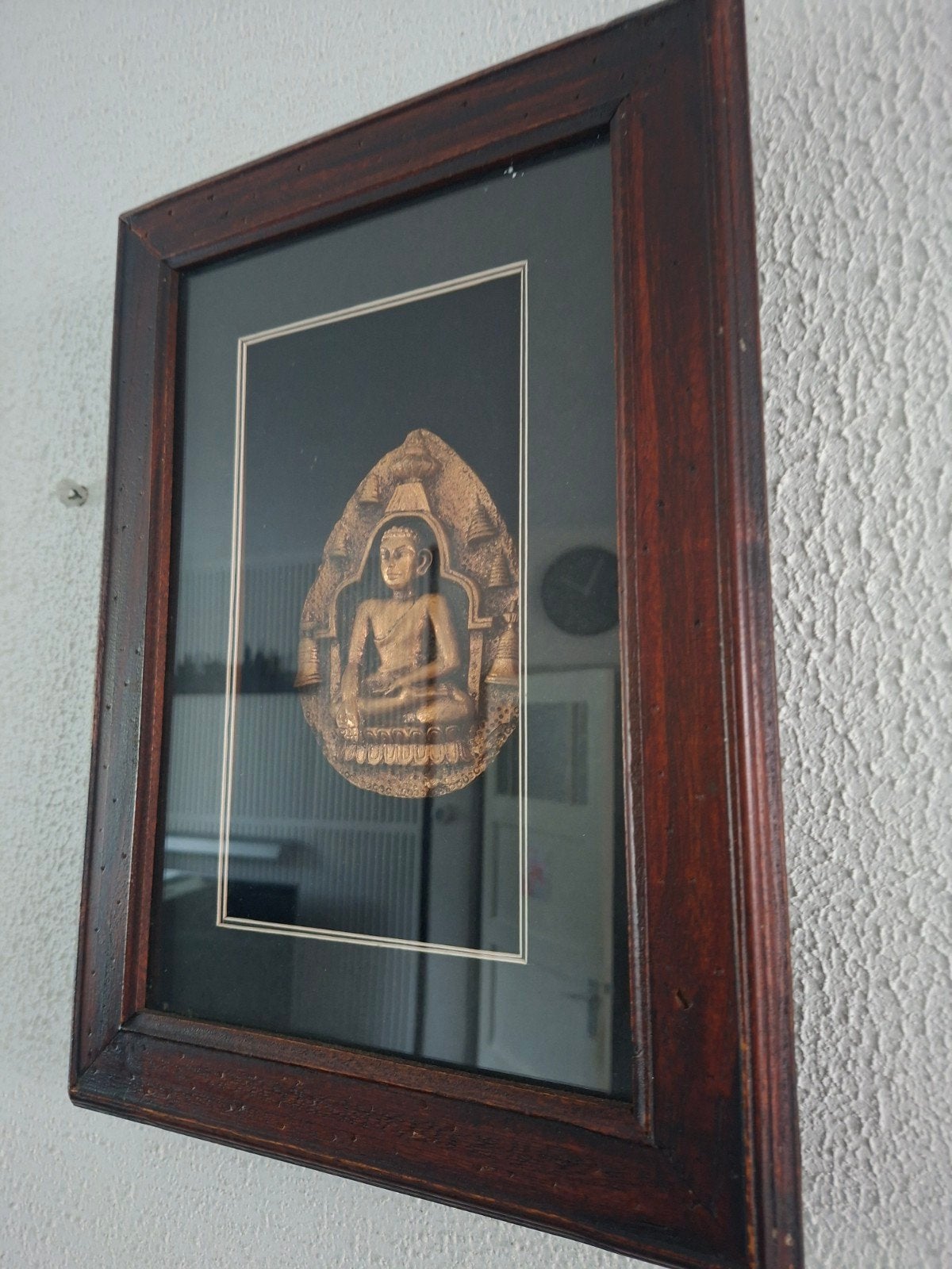 Ingelijst Boeddha of Ganesha reliëf - Aziatische kunst, Bruin, Ingelijst, Overige herkomsten, Beeld