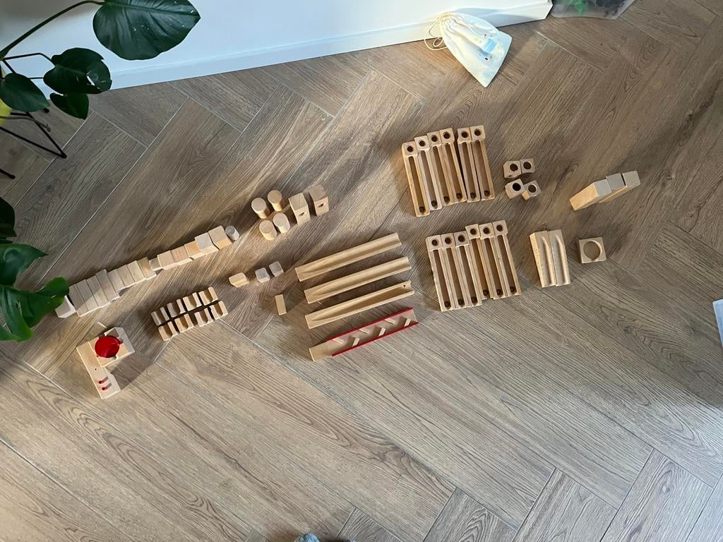 Houten haba knikkerbaan, Ophalen, Gebruikt