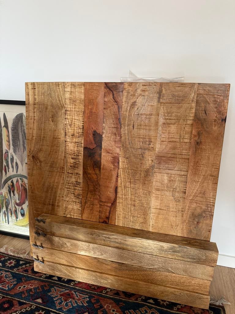 Massief houten tafelblad met poten, Huis en Inrichting, Woonaccessoires | Kisten, Ophalen, 50 tot 100 cm, 50 tot 75 cm, Zo goed als nieuw
