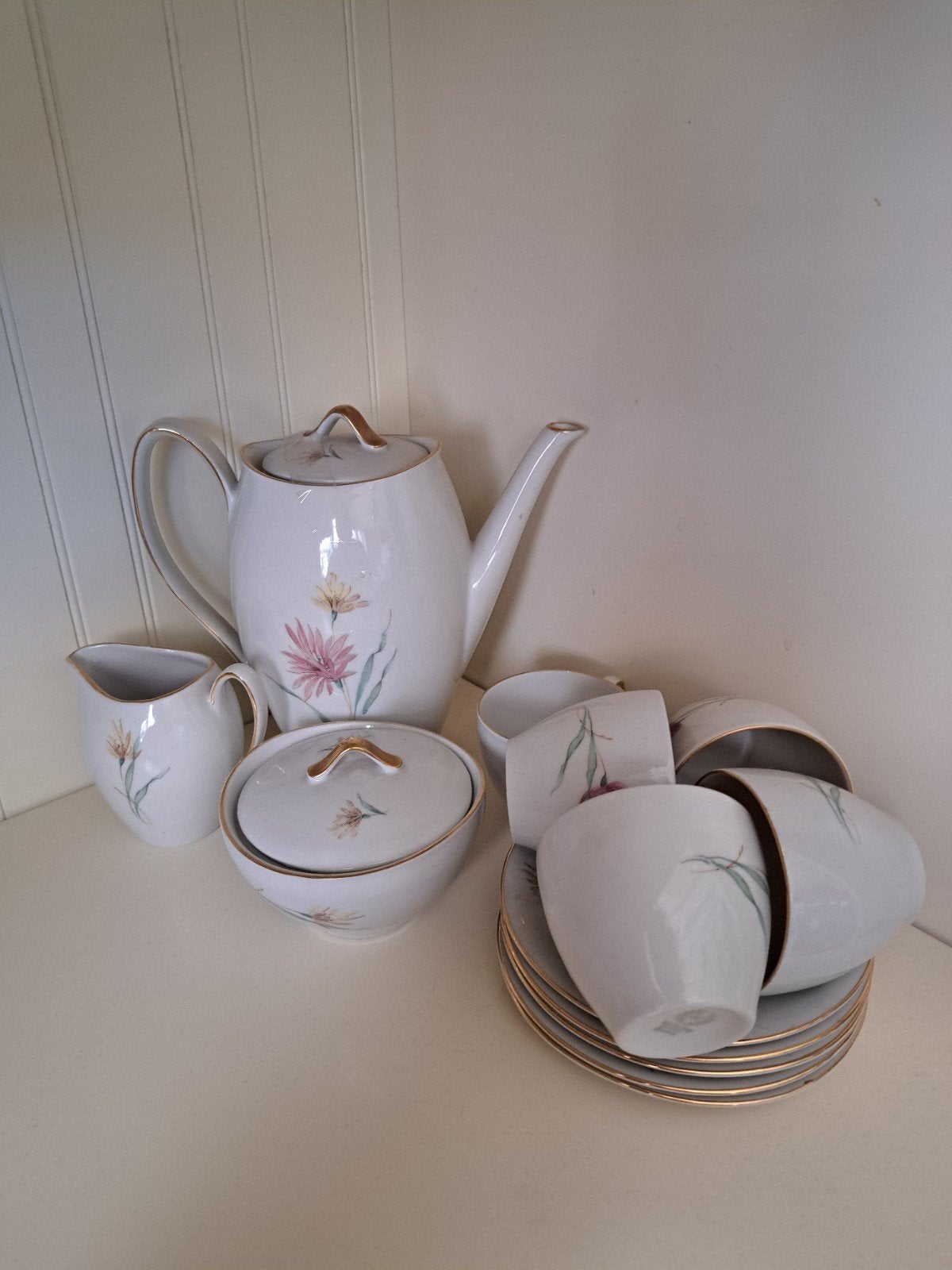 Vintage Winterling Bavaria Koffieservies met Bloemmotief, Antiek en Kunst, Ophalen of Verzenden