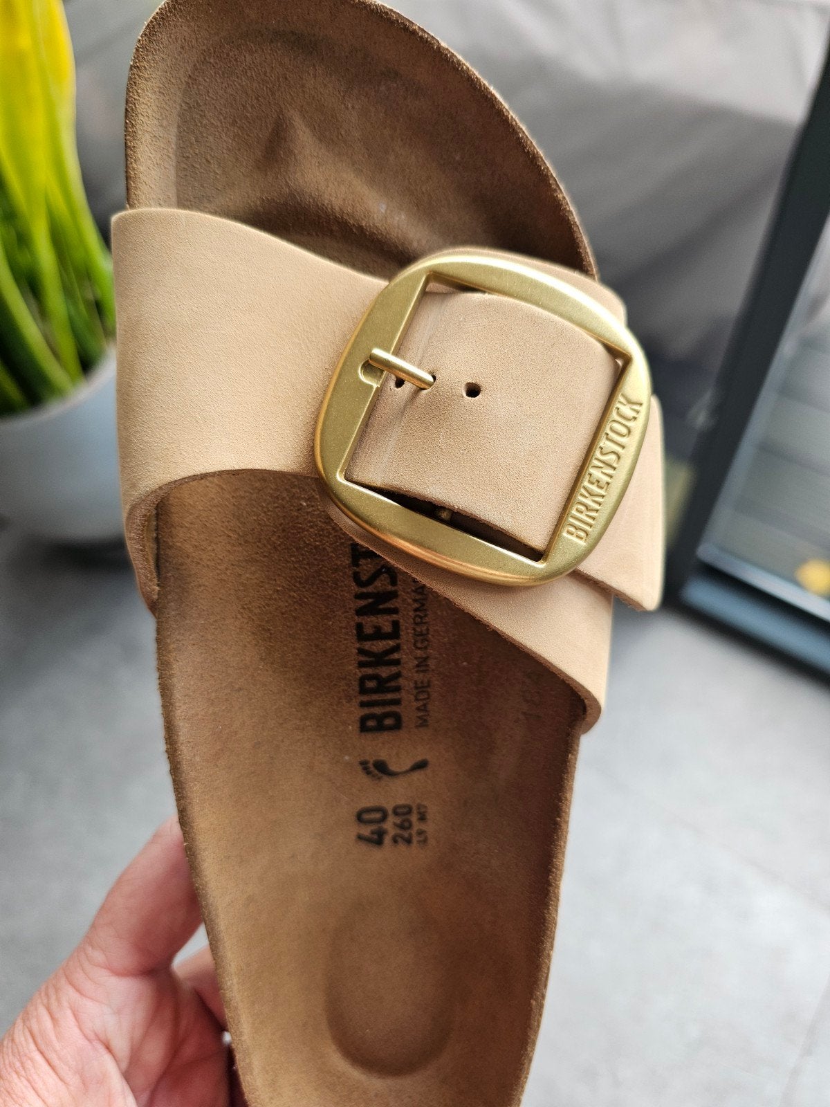 Birkenstock slippers maat 40 - Zo goed als nieuw, Slippers, Beige, Ophalen of Verzenden, Zo goed als nieuw