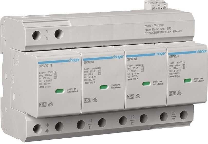 Overspanningsbeveiliging T1+T2 4P 25kA 1,5kV - Hage, Verzenden, Nieuw