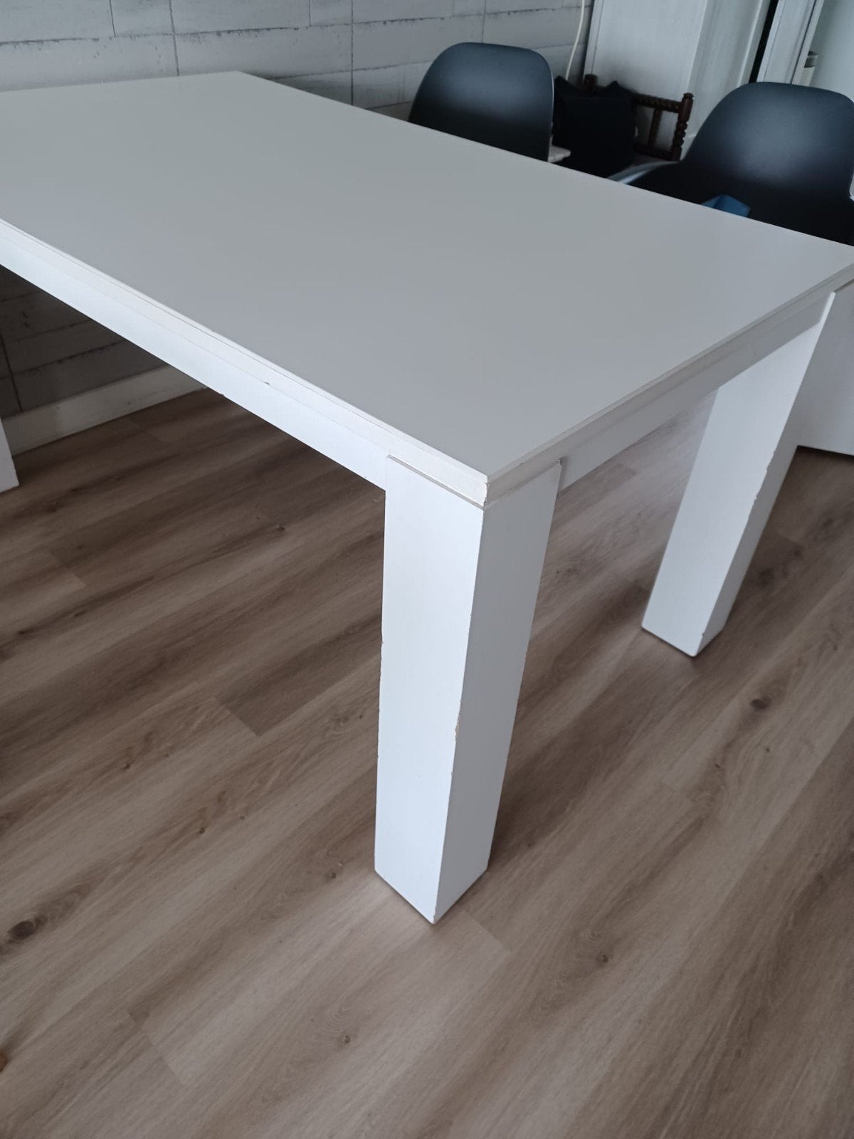 Witte eettafel, Ophalen, Gebruikt, 100 tot 150 cm, 50 tot 100 cm